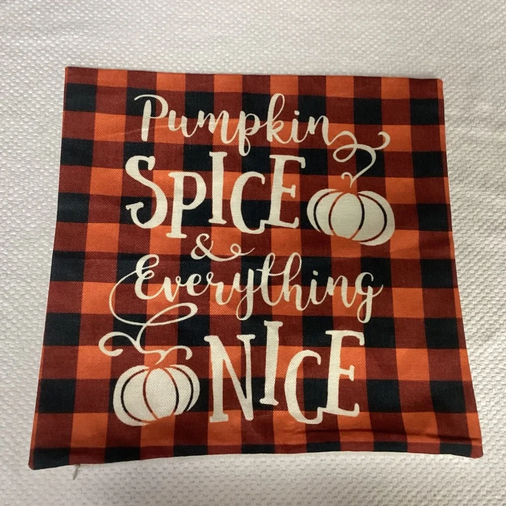 Pillow Cover Black Orange Cream Pumpkin Spice & Everything Nice Fall Decor  Home